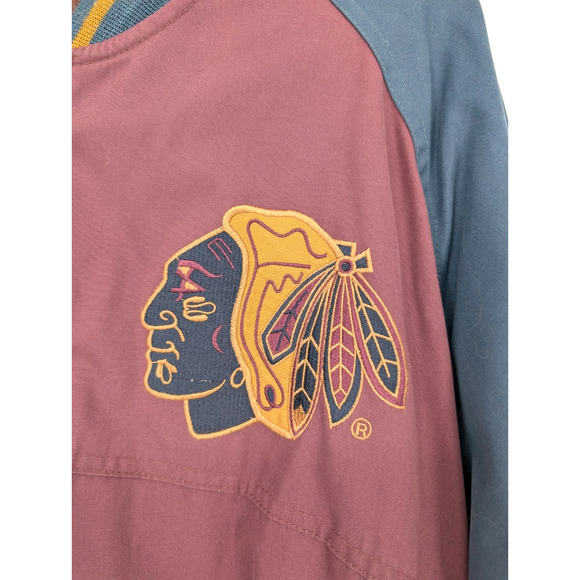 Rare VTG 90s Pro Player Mens Chicago Blackhawks NHL Bomber Jacket Hockey Medium - Picture 5 of 15